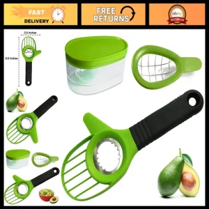 3-Piece Avocado Slicer Set - Cutter, Peeler, Pitter, Dicer & Keeper Tool