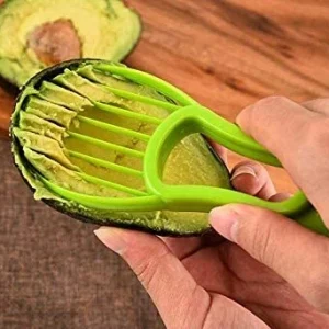 3 in 1 Avocado Tool, Slicer/Pitter/Spliter with Plastic Blades and Comfort-Grip